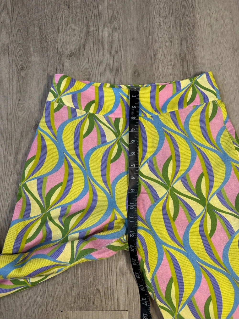 Zara Women’s Linen Blend Flare Bell bottom Retro Pants Multicolor Size Small